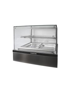 TOP Heisse Theke Mod. TOP 2 HOT; 2 GN Becken 1/1x20mm Schiebetüre auf Bedienseite Temp: 30-85°C(MOG029)